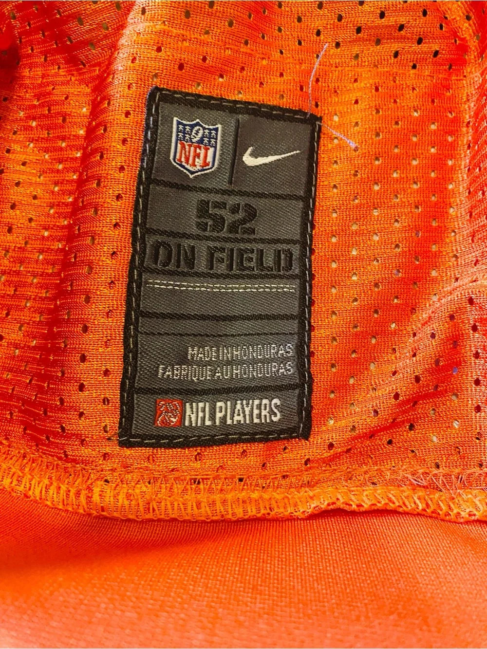 Nike NFL Peyton Manning 18 Denver Broncos On Field Football Jersey 52 XL Orange